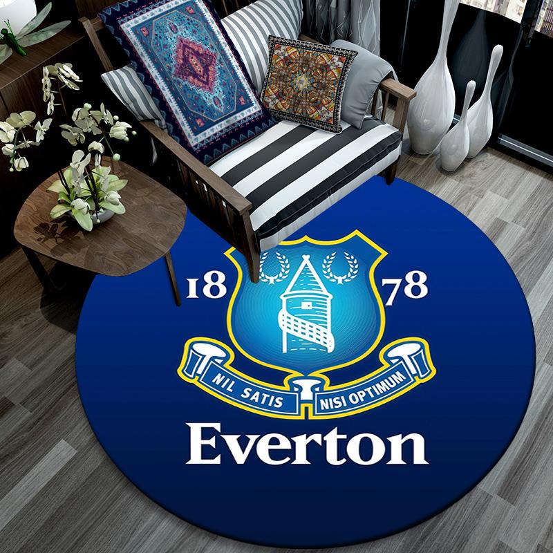 Everton FC Round Area Rug,Carpet Rug for Living Room Bedroom Sofa Playroom Decor,Non-slip Floor Mat