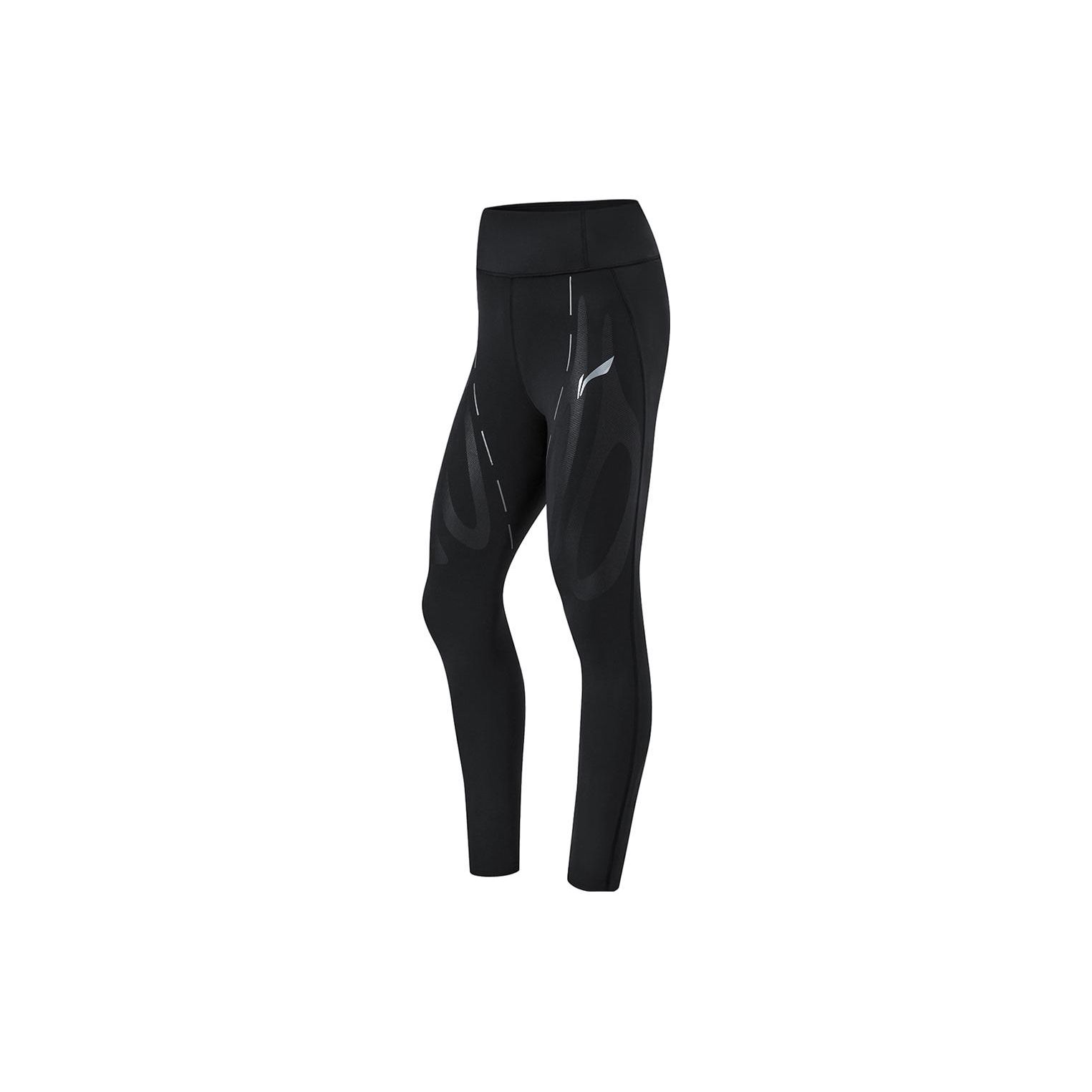 

Li Ning Running Series Yoga Elastic Reflective Tight Sports Leggings Women Leggings Black AULU006-1 S