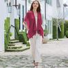 Women Shawl Soft Breathable Solid Color Shawl with Tassel Hem Sun Protection Cardigan Beach Versatile All-Season Wear