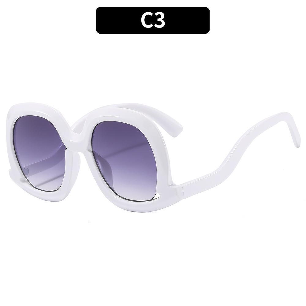 New Women Large Frame Oval Sunglasses Fashion Anti Glare UV400 Protection Retro Outdoor Shading Eyewear