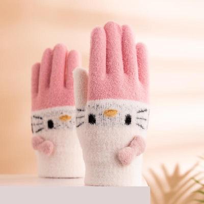 Kids Winter Cartoon Five-Finger Gloves