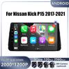Android Carplay Auto For Nissan Kick P15 2017 2018 2019 2020 - 2021 Car Radio Navigation GPS Multimedia Video Player DSP WIFI