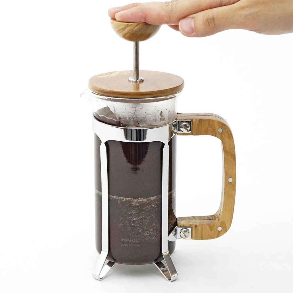 HARIO Cafe Wood Press Coffee Serving Press, Style, Drip, 4, Multi-Purpose, CPSW-4-OV