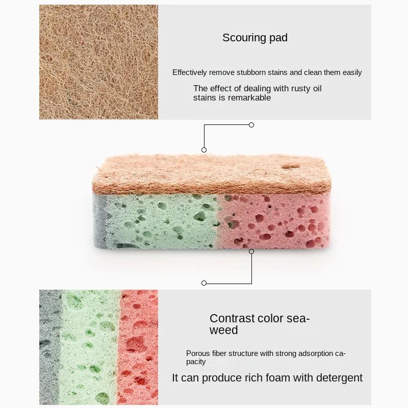 40PCS Kitchen Cleaning Sponge Wipe Wood Pulp Cotton Dishwashing Sponge Dishcloth Kitchen Rag Dishcloth Sponge Block