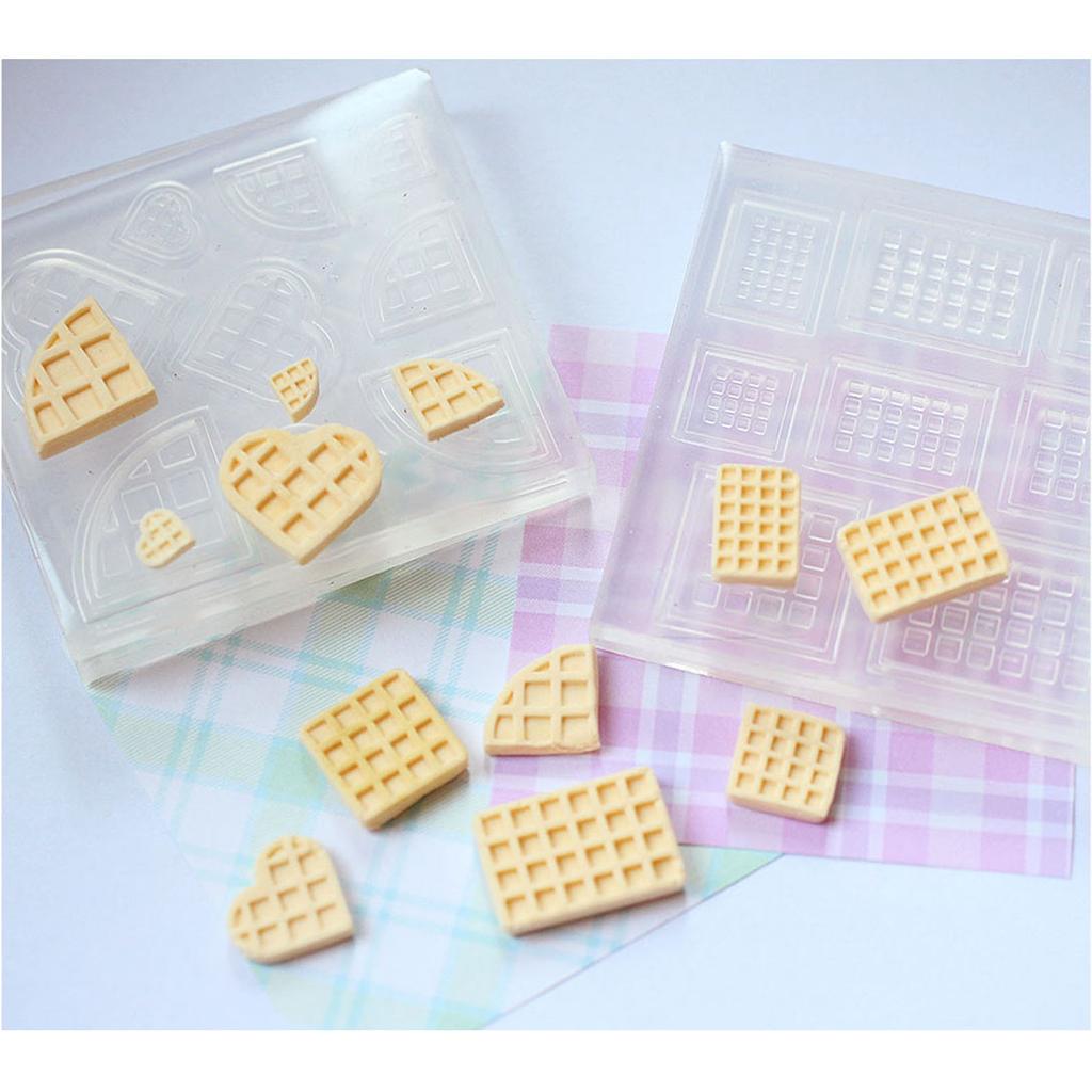 2pcs Mini Waffle Cookies Molds Silicone Mold for Making Chocolate Candy Muffin Mousses Cakes Pudding DIY Baking Craft