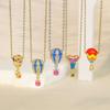 Titanium Steel Hot Air Balloon Necklace Female Personality Trend Geometric Pendant Collarbone Chain Colorful Jewelry