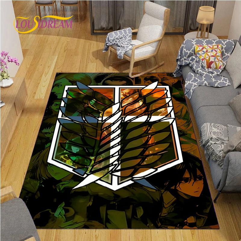 Attack On Titan Carpet for Living Room Bedroom Rug Kitchen Door Unslip Floor Mats Birthday Gift Photography Props Alfombra Rug