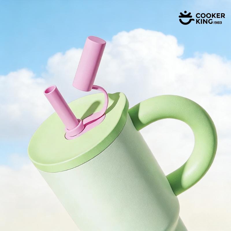 810ML 316/304 Stainless Steel + PP Large Capacity Coffee Cup with Straw Insulated Water Bottle Thermos Bottles Cup