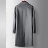 Men's Coat Autumn and Winter Medium and Long Double-sided Trench Coat Middle-aged and Young Business Wool Solid Color Casual Coat