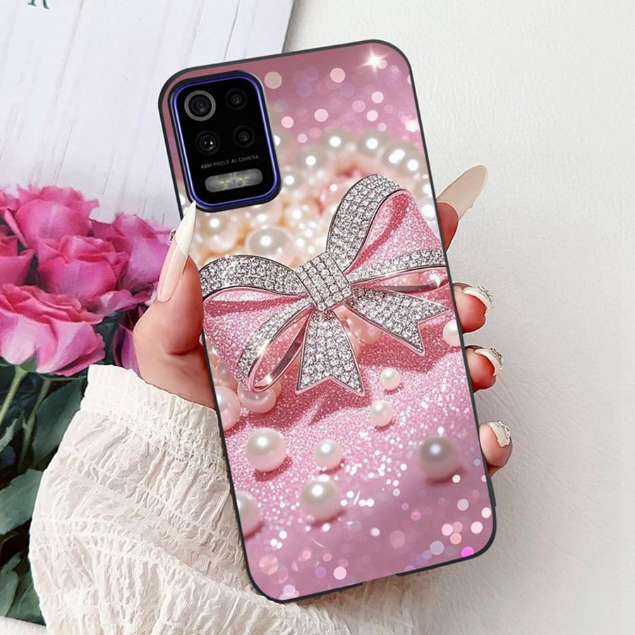 For LG K52 K62 2020 Case Silicone Soft Back Cover For LGK52 K 62 2020 Fashion flower Phone Case Shockproof Protective Bumper