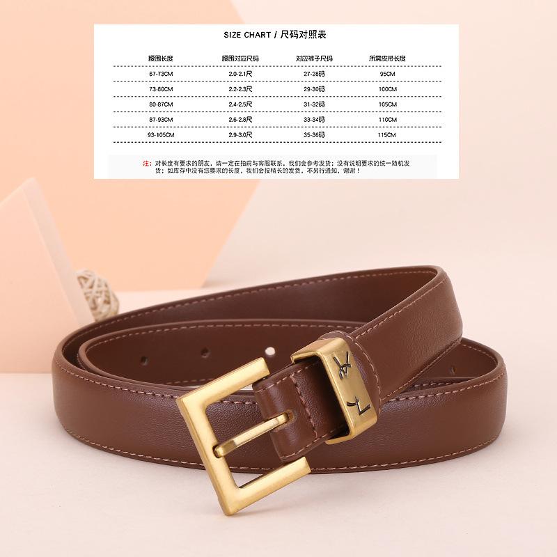 Poplar Forest Belt Women'S Pin Buckle Belt Women'S Pure Cowhide Simple Jeans Suit Pants Belt Women