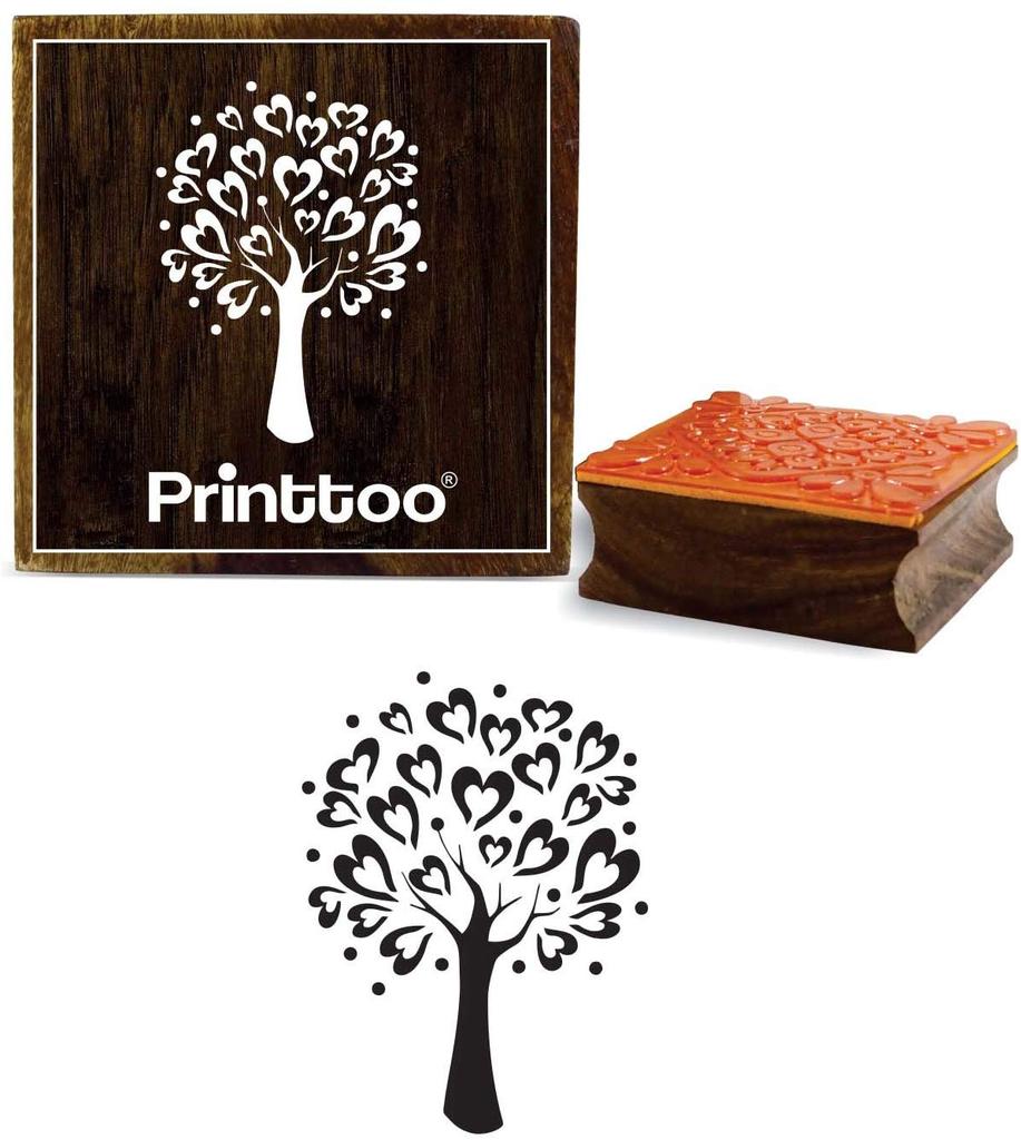 Printtoo Square Tree Pattern Brown Wooden Rubber Stamp Scrap-booking Craft Stamp-2 X 2