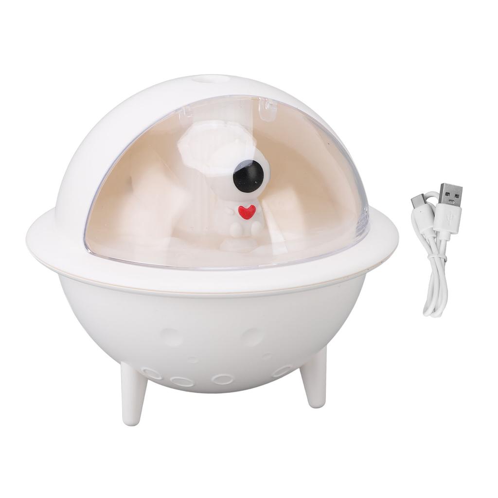 Bordluftfukter Bærbar Stor Tåkeutgang med Fargerikt Lys Hvit 350ml Mini Luftfukter for