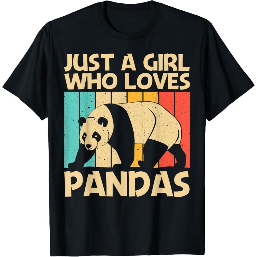 Funny Panda Design For Girls Women Panda Bear Animal Lovers T-Shirt S