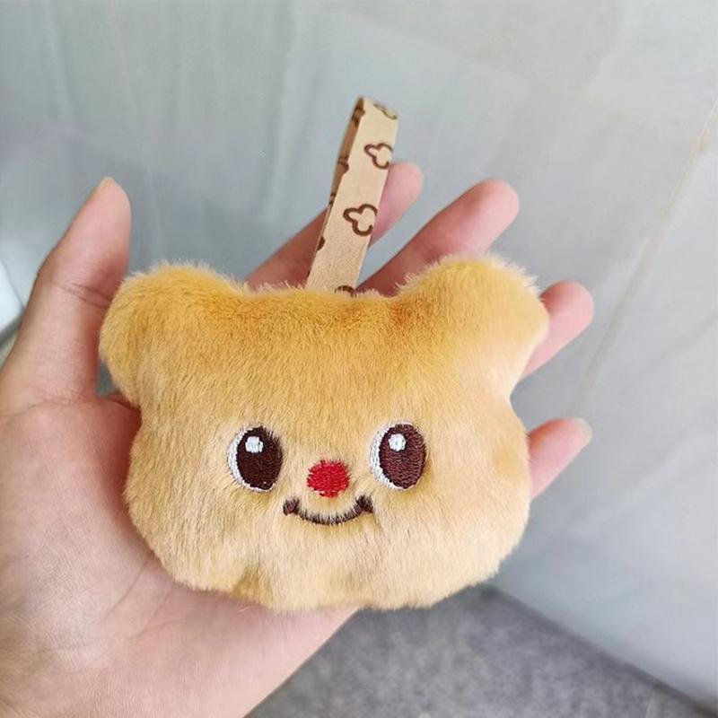 Plush Butter Bear Plush Bag Pendant New Cute Cartoon Squeak Bear Doll Accessories Birthday Gifts School Bag Ornaments Girls