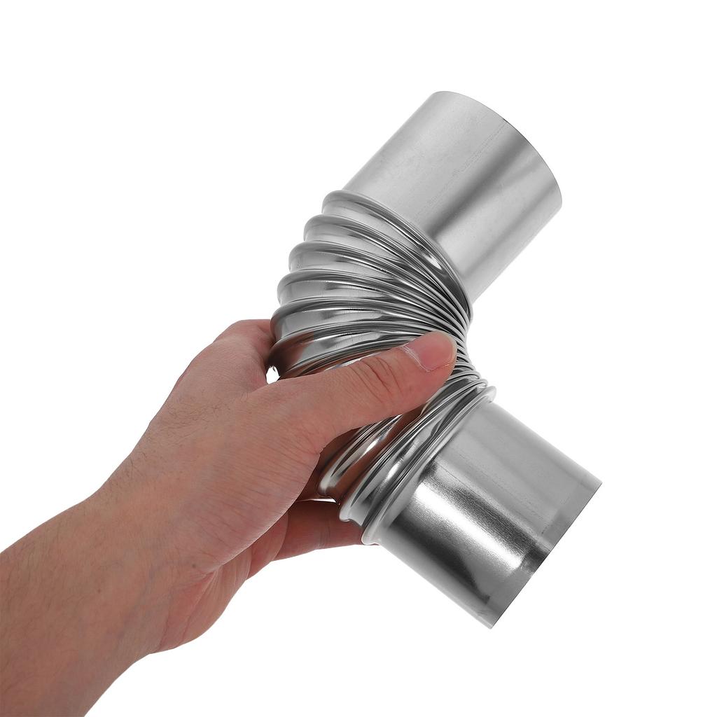 3Pcs Stainless Steel Chimney Flue Vent Straight Tube Elbow Adapter for Gas Water Heater Exhaust Vent