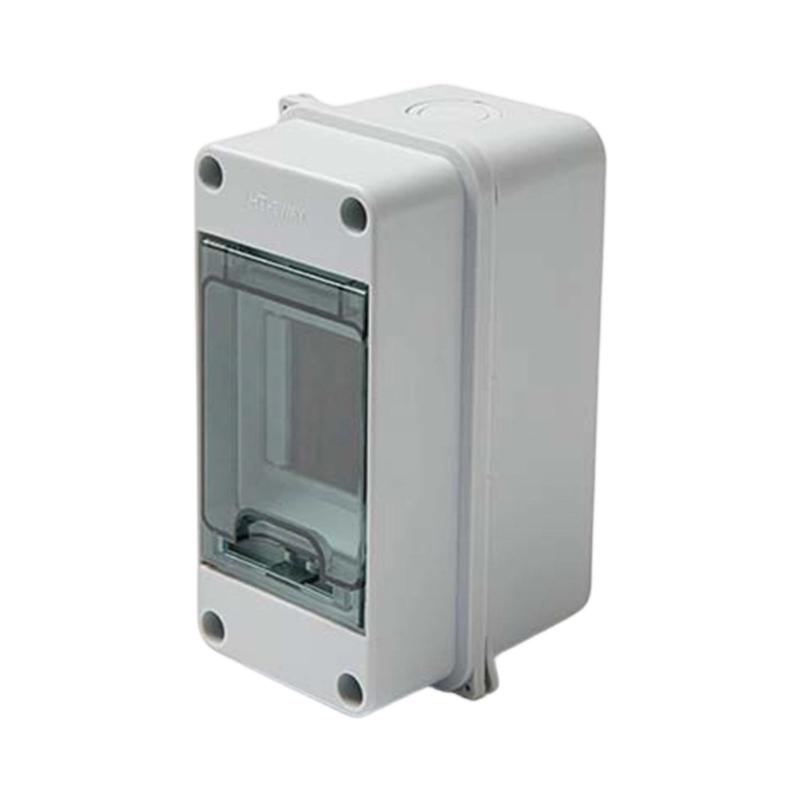 Wall Mount Electrical Distribution Box Outdoor ABS Housing with Clear Hinged Cover & Internal DIN Rail Layout