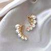 Accessible Luxury Fancy Elegant Double Layer Zircon Pearl Stud Earrings Women's Earrings 2025 New Arrival Best Selling