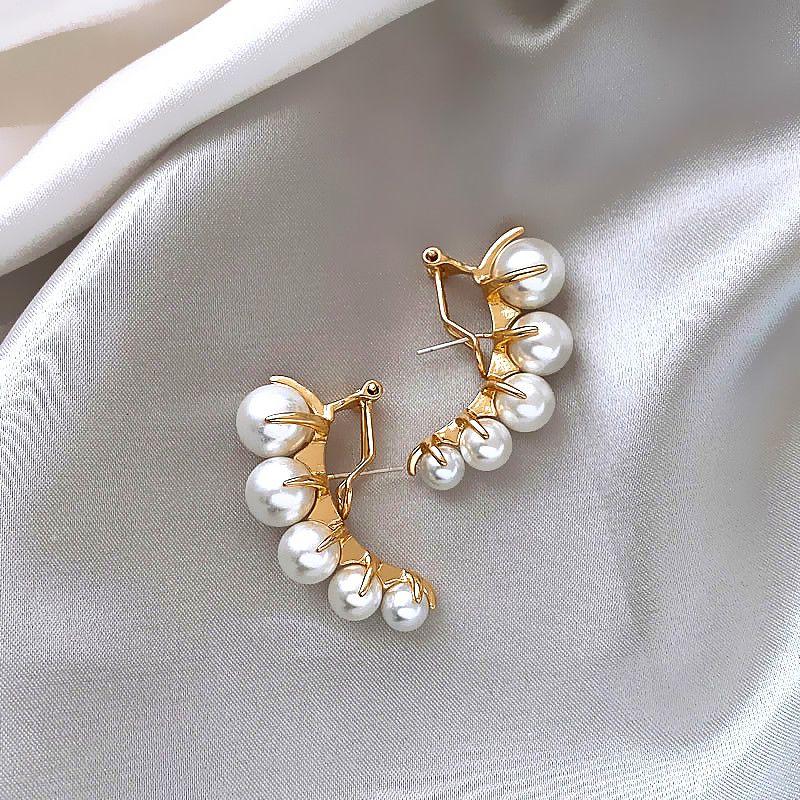 Accessible Luxury Fancy Elegant Double Layer Zircon Pearl Stud Earrings Women's Earrings 2025 New Arrival Best Selling