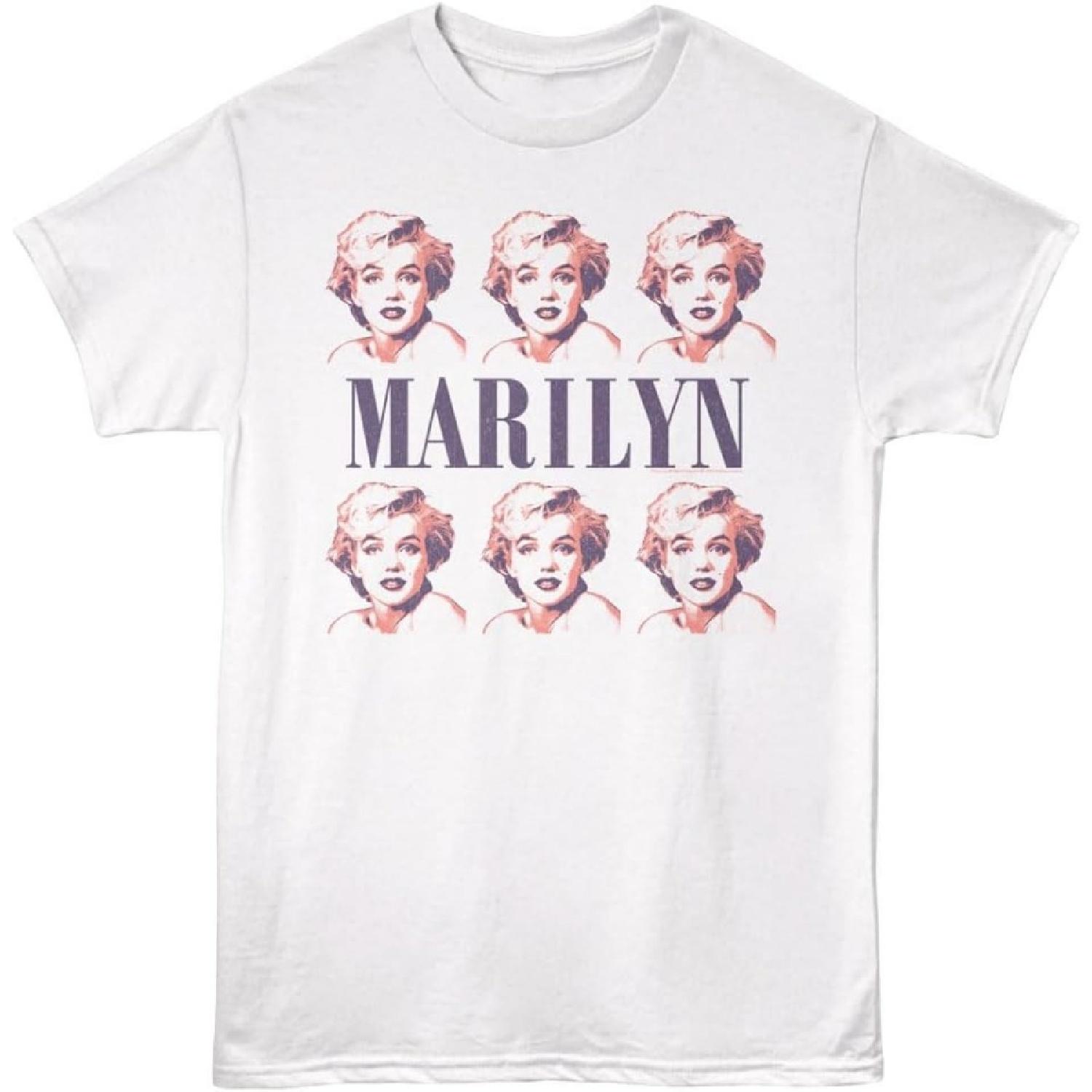 

Marilyn Monroe Faces White Adult Short Sleeve T Shirt Pop Culture Actress Model Vintage Style Graphic Tee XXXXXL білий