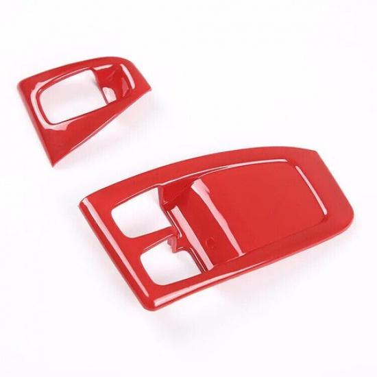 Bright Red 2009-15 Car Door Window Switch Lift For Benz Smart Fortwo Cover Trim