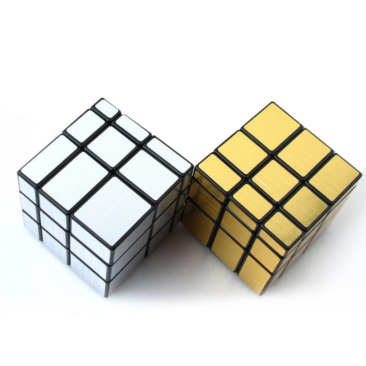 

Irregular 3x3x3 Brushed Mirror Magic Cube Puzzle 57mm Silver Color