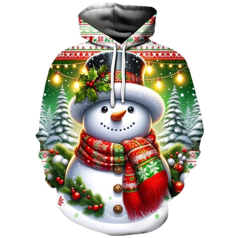 2026 Santa Claus Christmas Carnival 3D Printed Cute Animal Hooded Sweatshirt Suitable for Both Men and Women