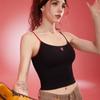 Spring New Women's Yoga Clothes Top Shoulder Strap Contrast Color Fixed Chest Pad Deep U Fashion Sling Breathable Fitness Sports Vest