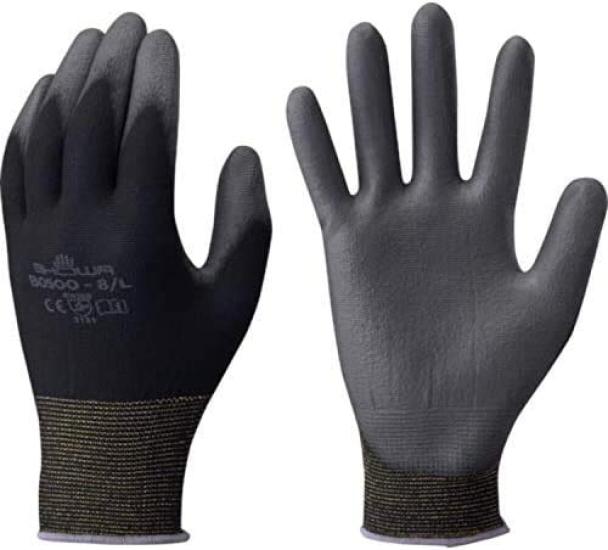 SHOWA Showa Palm Fit 10 Product B0500 Gloves/Unlined Gloves, pairs, Color Black, Size L, Number чёрный