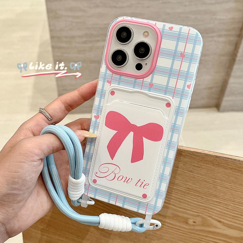 

Cute and Suitable for IPhone15promax Apple 16 Mobile Phone Case Lanyard Card Bag 14 Protective Case 13 Apple 12
