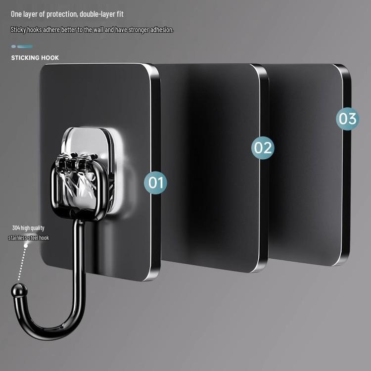 5-Pack Seamless Strong Adhesive Hooks for Kitchen, Bathroom, and Dormitory Walls