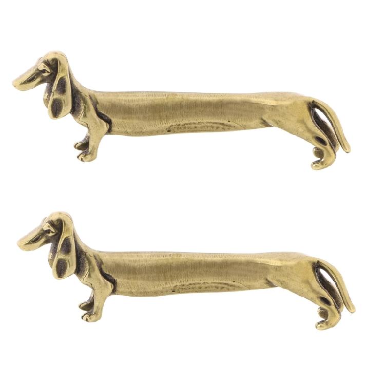 Solid Copper Brasses Dachshund Dog Antique Detailed Animal Sculpture Collectible Ornament Decorative Home Accent Gift
