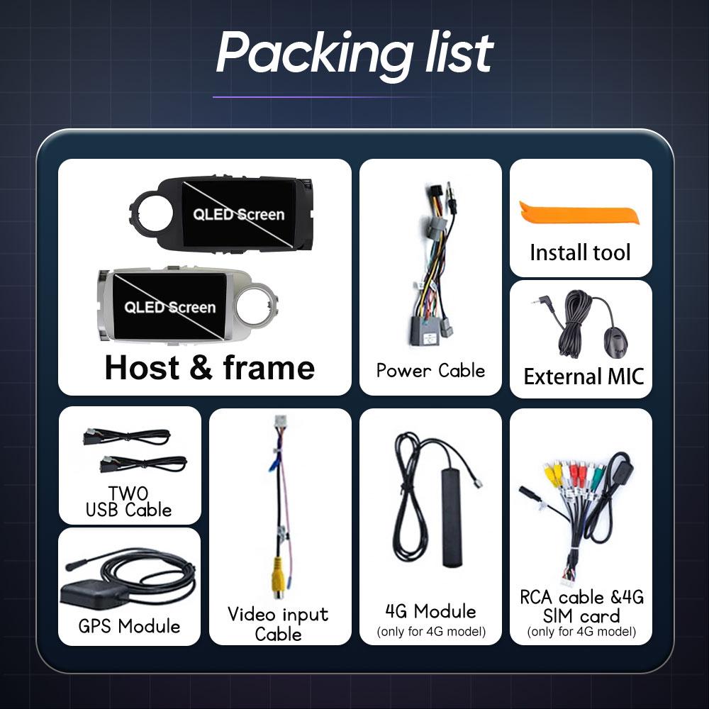 Android 14 Car Radio Carplay For Toyota Yaris 2012 2013 2014 2015 2016 2017 GPS Navigation Multimedia Player Stereo WIFI No 2din