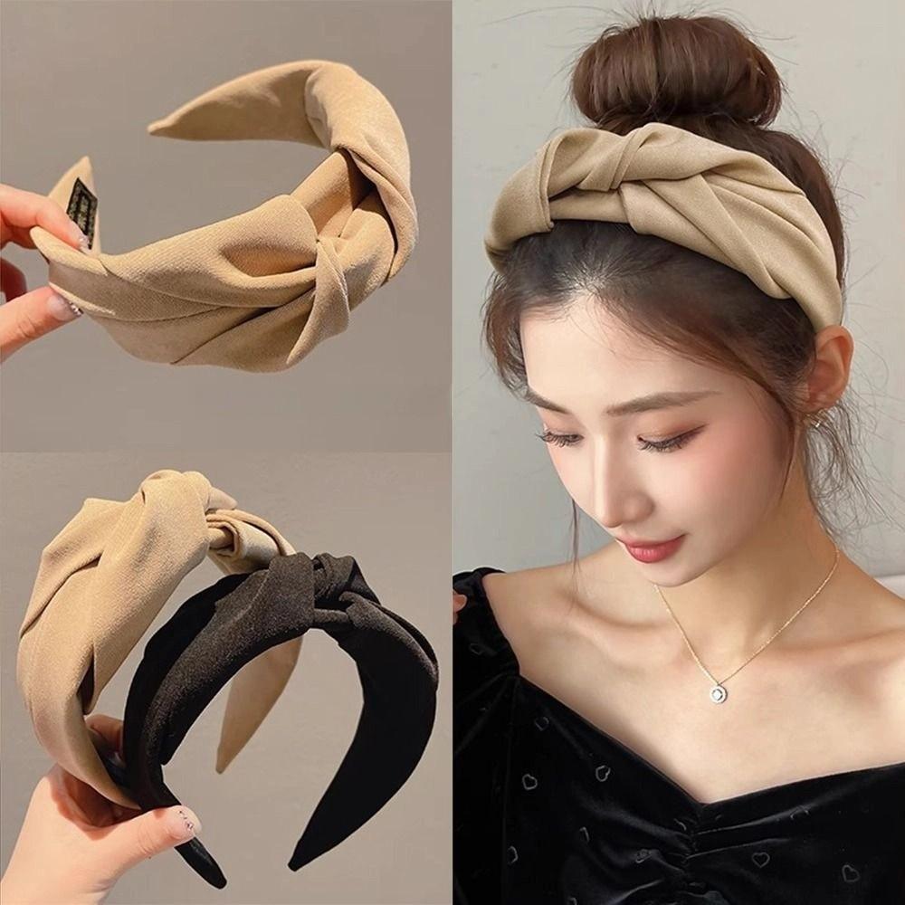 Sweet Bow Hair Claw Wide Side Braided Headband Fashion Hair Band  Girls Accessories