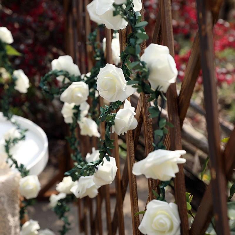 1.5M 10 LED Rose Flower String Lights Battery Powered Artificial Vine Garland Night Lamp for Wedding Valentines Day Party Decor