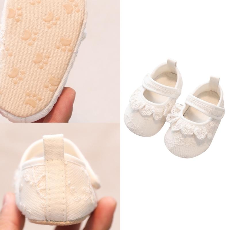 Flexible Scientific Walking Aid Soft Cotton Mesh Lined Slip Resistant Baby Floor Shoes with Easy Hook Loop Closure