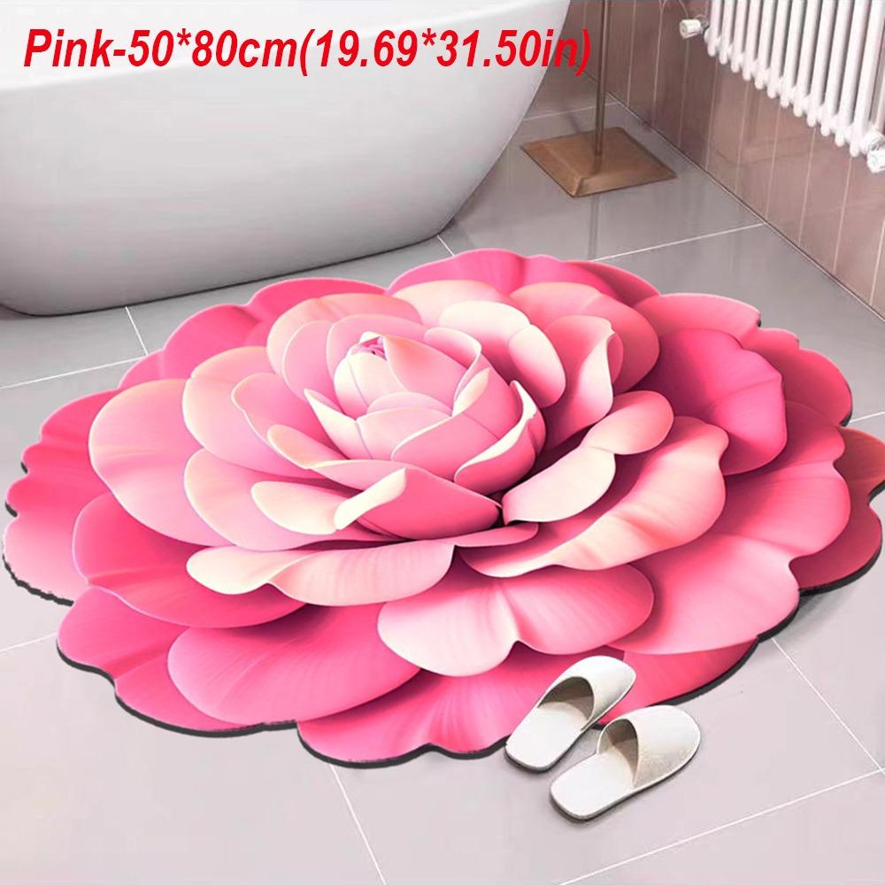 Special-shaped Peony Floor Mat Non-slip Door Gasket Blanket  for Living Room Tea Table Bedside