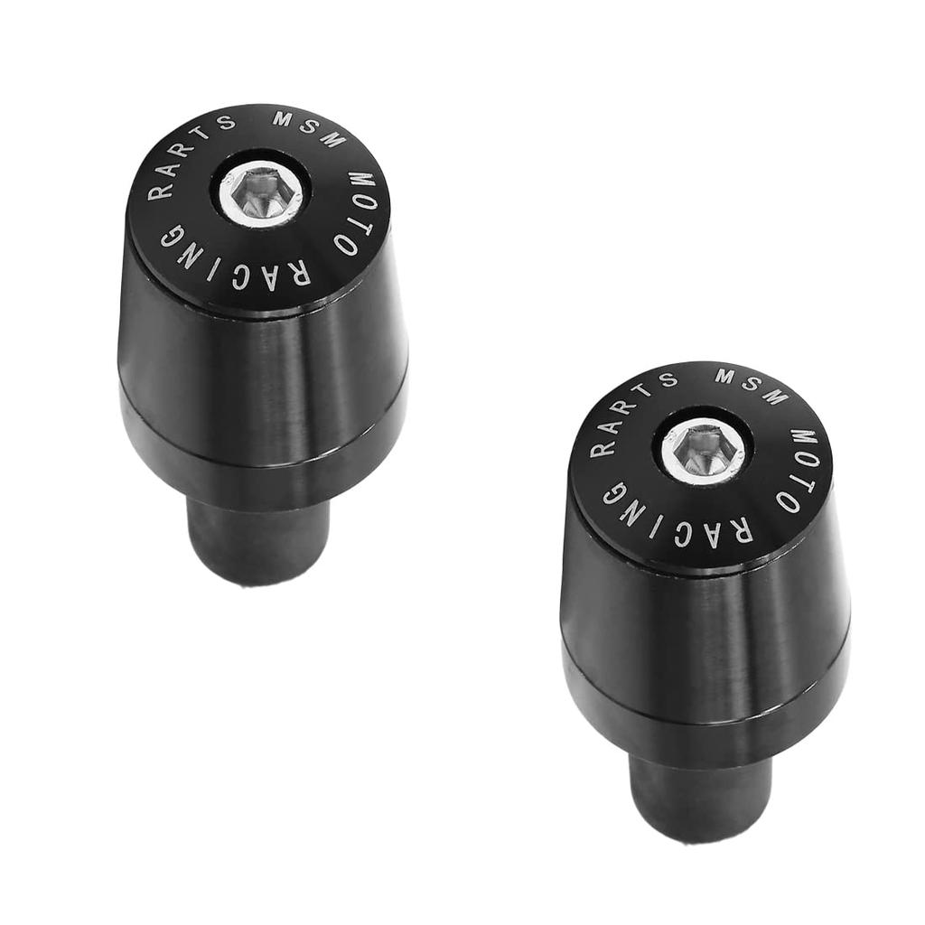 uxcell Handlebar End, Bar End, Handlebar Grip Cap, Grip End, For Motorcycles, Easy Installation, Aluminum Alloy, Black, Pack of 2