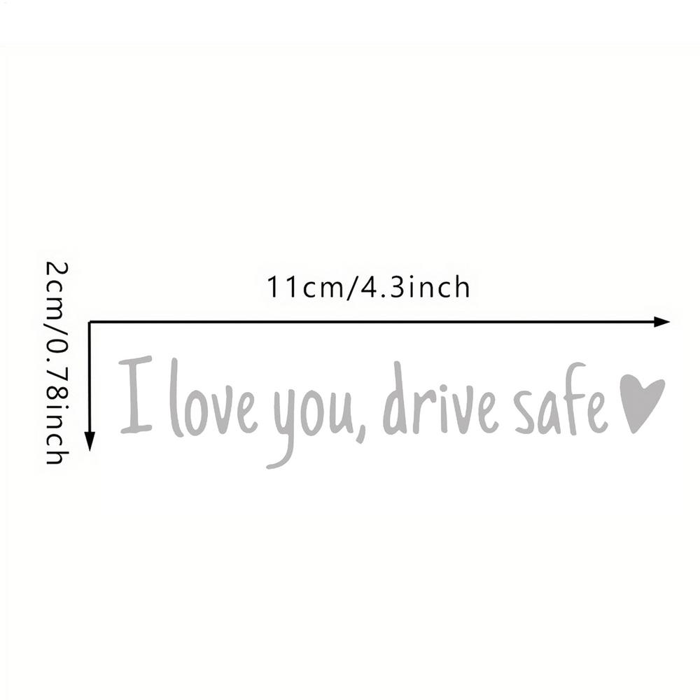 

Rearview Mirror Decal Mirror Stickers for Cars I Love You Drive Safe Emblem Labels for Truck Bumper Vehicles Exterior Decor серебряный