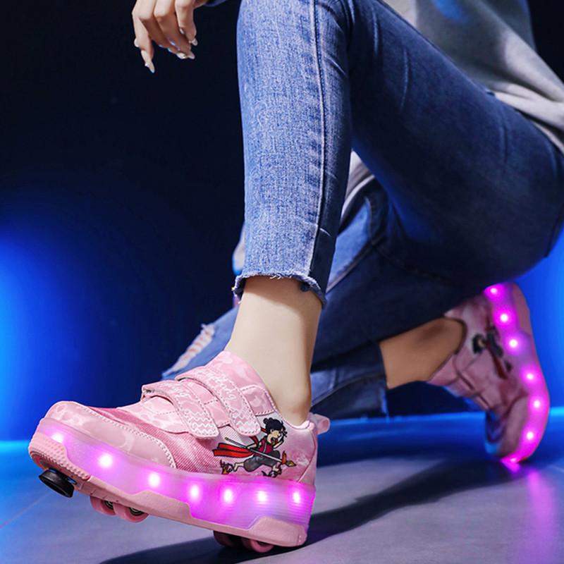 Dětské boty na kolečkách Dívčí čtyřkolečkové brusle s brzdami Chlapecké kolečkové brusle