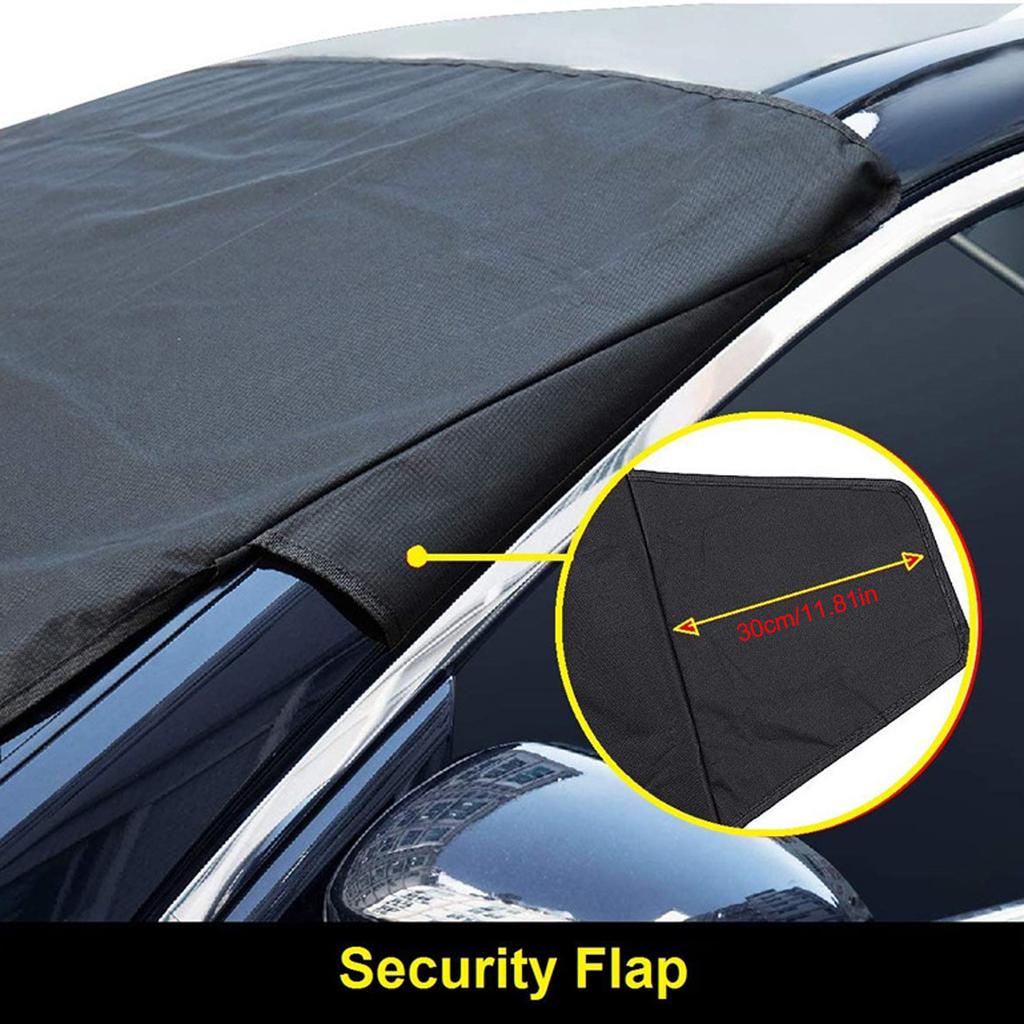 Windshield Cover for Ice and Snow, 600D Oxford Fabric Waterproof Magnetic Windshield Protector for