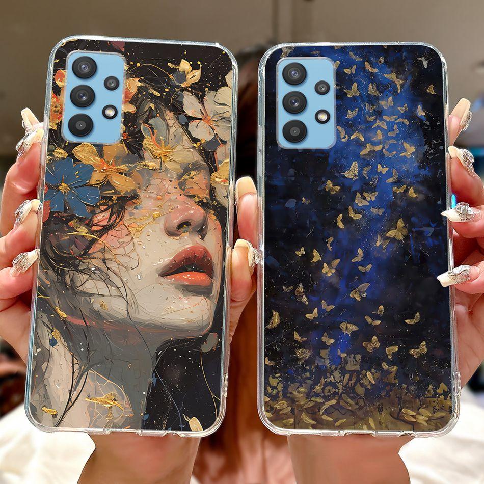 For Samsung Galaxy A32 Cool Dragon Tiger Painted Phone Case For Samsung A32 4G 5G SM-A325F SM-A326B Soft Silicone TPU Cases