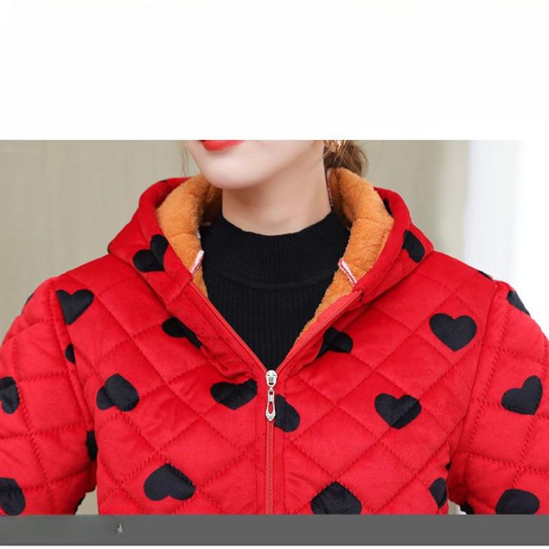 Damen Arbeitsoverall Winter Plus Samt Verdickte Wattierte Jacke Mit Kapuze Mittellange Warme Schutzkleidung Außenjacke