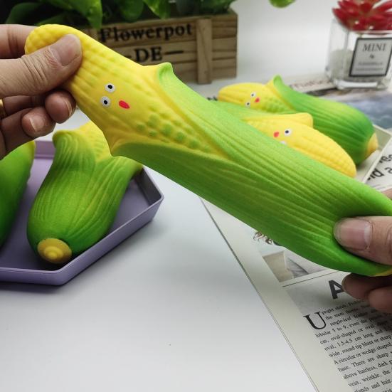 Stress Relief Cartoon Corn Toy Soft Stretchy Simulation Corn Squeeze Sensory Toy Simulated Vegetable Pinch Fidget Toy