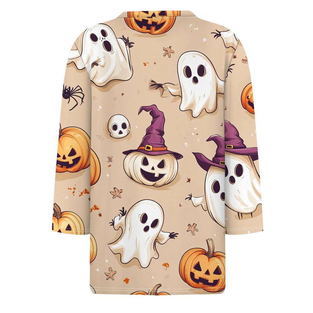 Damen T-Shirt, modisch, lässig, Rundhalsausschnitt, 3/4-Ärmel, lockeres bedrucktes T-Shirt, Damenoberteil