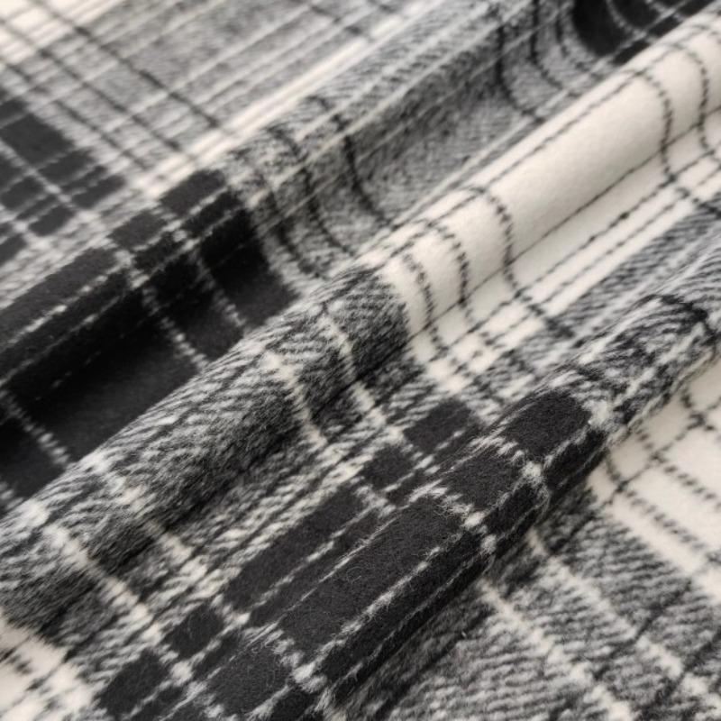 Thickened Matte Checkered Fabric Vintage Soft for Handmade Diy Sewing Clothing Skirts Winter Coat Jackets Pants Material