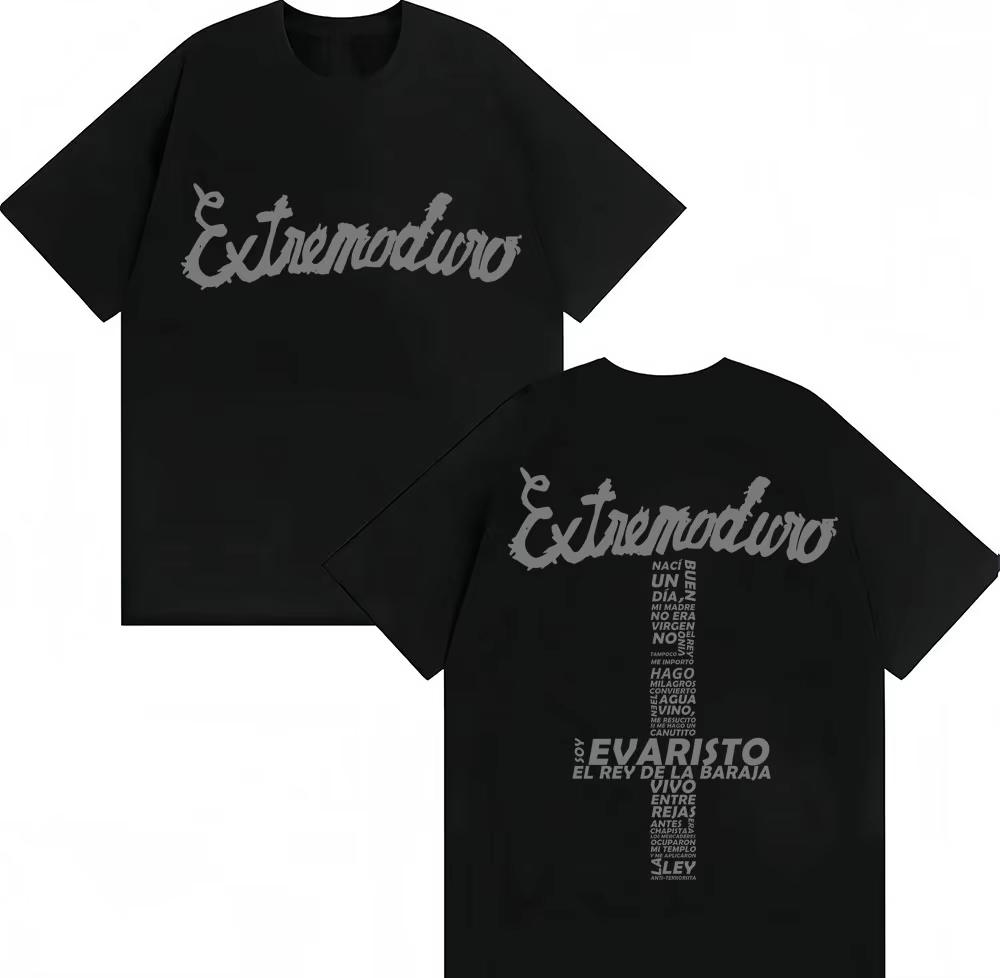 Rock Extremoduro Band Lettering Print Mens and Womens Tshirts Hip Hop Harajukus Summer Oversized Comfortable Cotton Top S