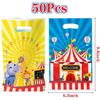 AwserTantue Carnival Gift Wrap Bags - 50Pcs Circus Mardi Gras Elephant Ferris Wheel Plastic Goodie Candy Treat Bag Gift Wrapping Pack Decoration Kids