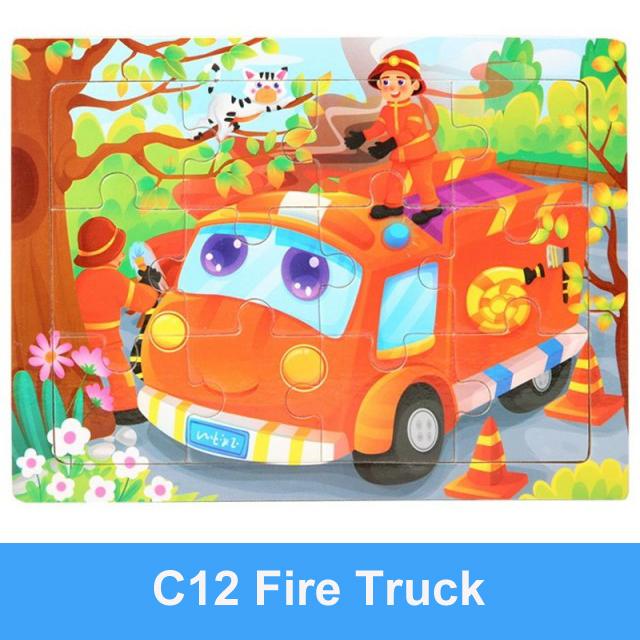 15*11cm Montessori Wooden 3D Puzzle Cartoon Animal Intelligence Jigsaw Game Early Learning Educational Toys For Children