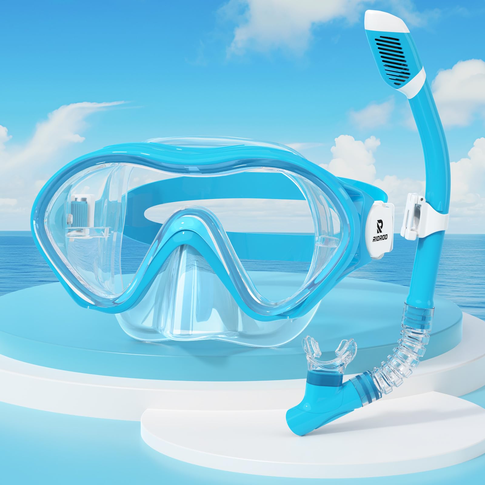 

RIOROO Snorkel for Underwater Glasses for Swimming Snorkel Dry Snorkeling Snorkeling Tempered Field of Easy to Suitable for Years For Unisex Kids,